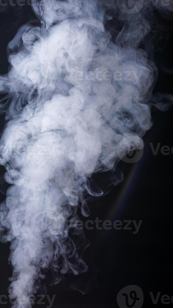 White fog or smoke isolated on black background photo
