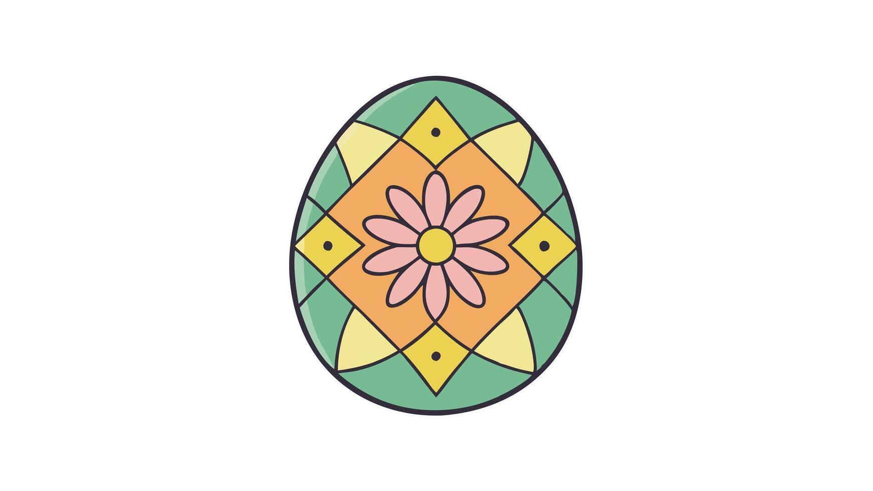 Modern Minimalist Easter Egg E Flat Illustration Design icon card cute crisp clean simple vector