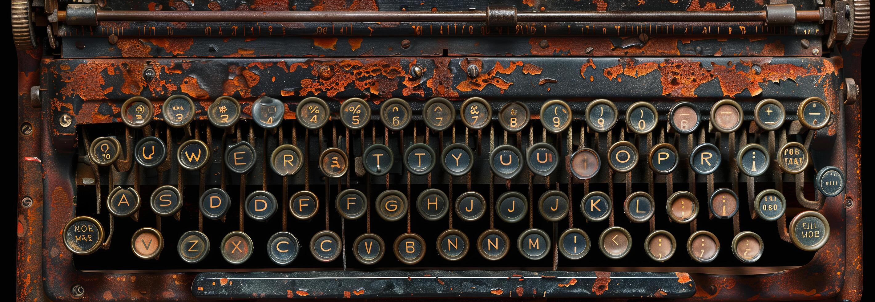 An old typewriter with rust on it photo