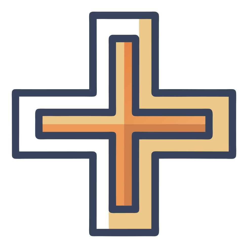 Elegant Minimalist Cross Icon. Perfect for App Design and Branding ui ux hope love flat logo vector
