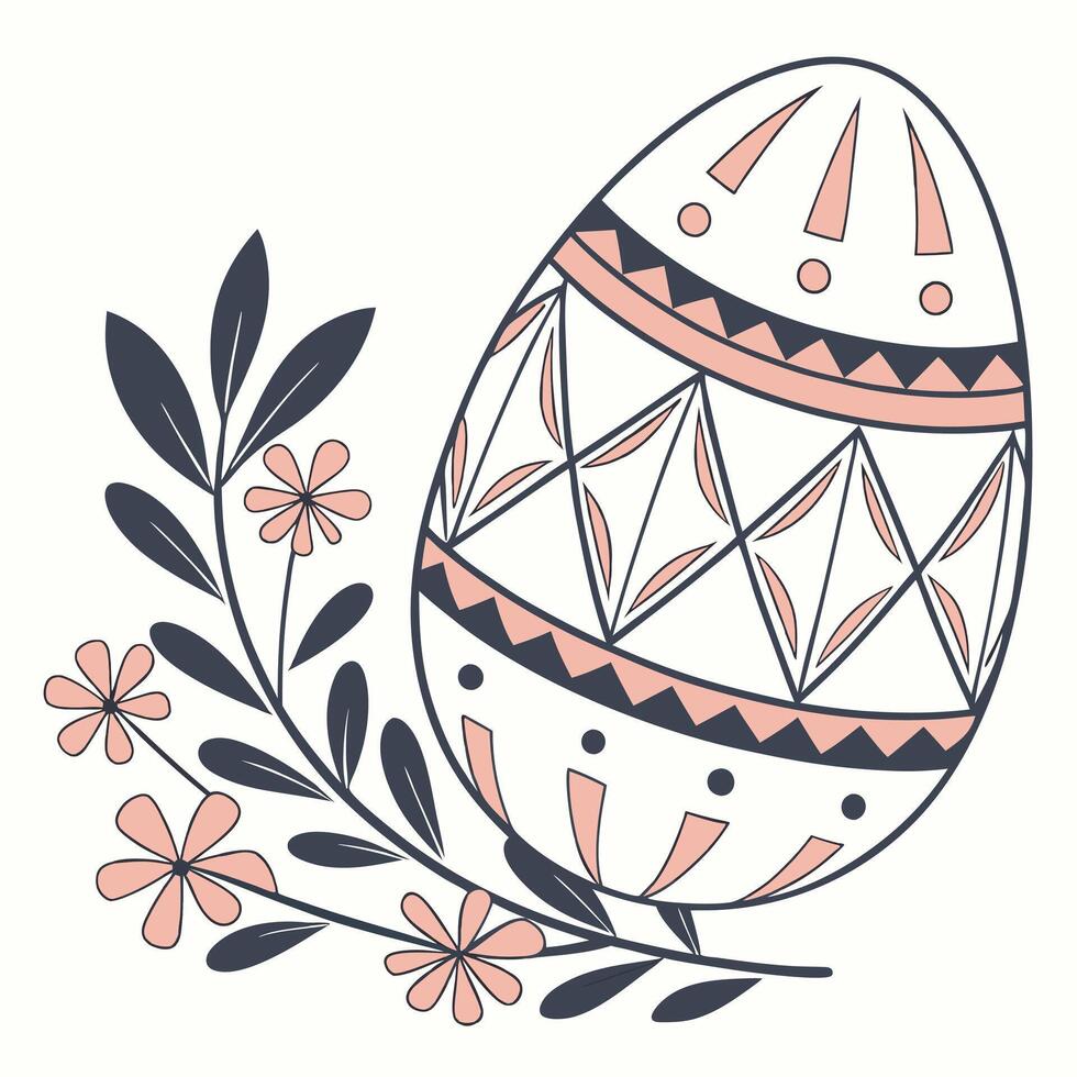 Geometric Easter Egg. Elegant Flat Design Illustration art cute icon happy spring pastel vector