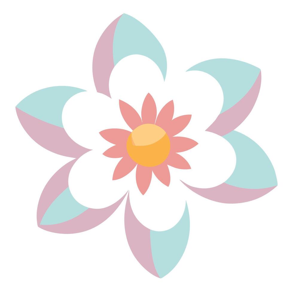 Pastel Spring Blossom. Bold and Crisp Flat illustration Flower Illustration art cute bloom happy vector