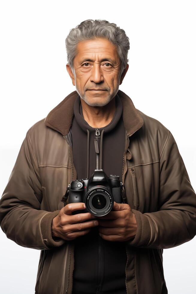 A man holding a camera photo