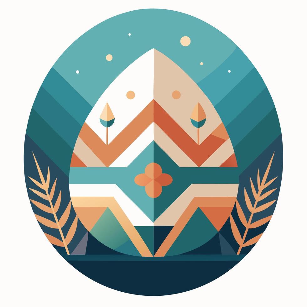 Flat Minimalist Easter Egg Design. Modern BFlat Illustration note music clean shape spring vector