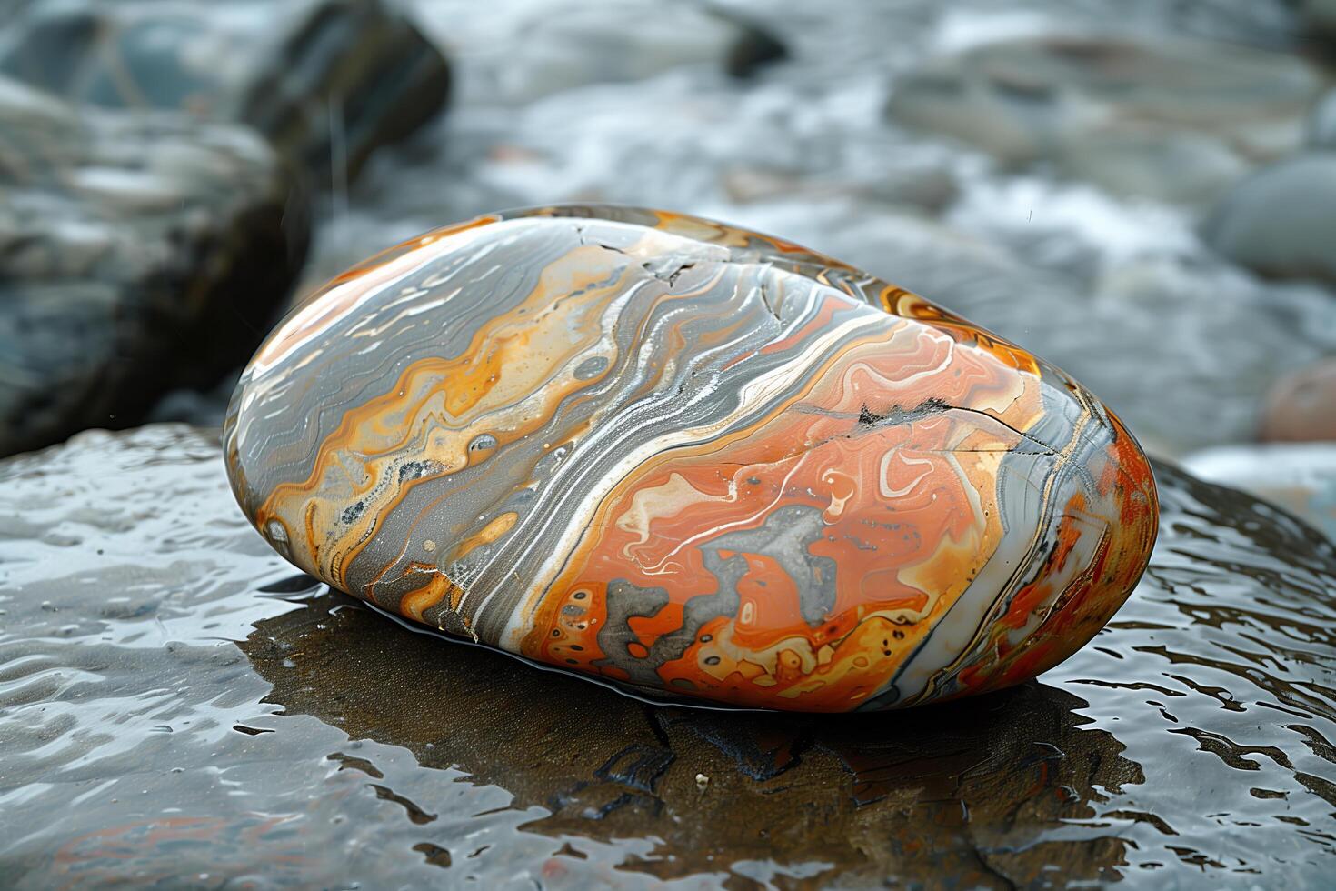 A rock sitting on a rock photo
