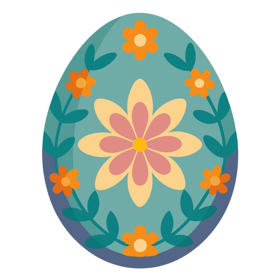 Minimalist Flat Easter Egg. Sophisticated Spring Design art cute card icon clean happy vector