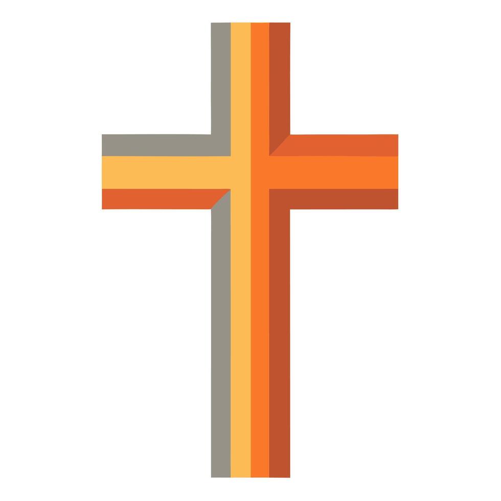 Elegant Minimalist Cross. Clean and Refined illustration Icon flat hope love holy logo faith peace vector