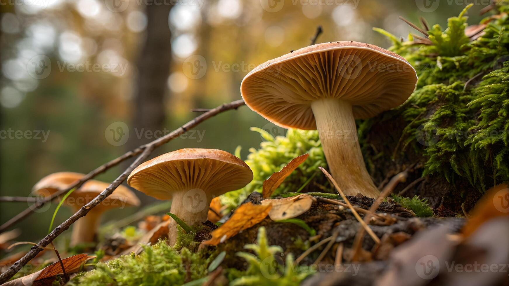 Mushrooms in Enchanted Forest Close-Up for Nature Lovers and Photography Enthusiasts photo
