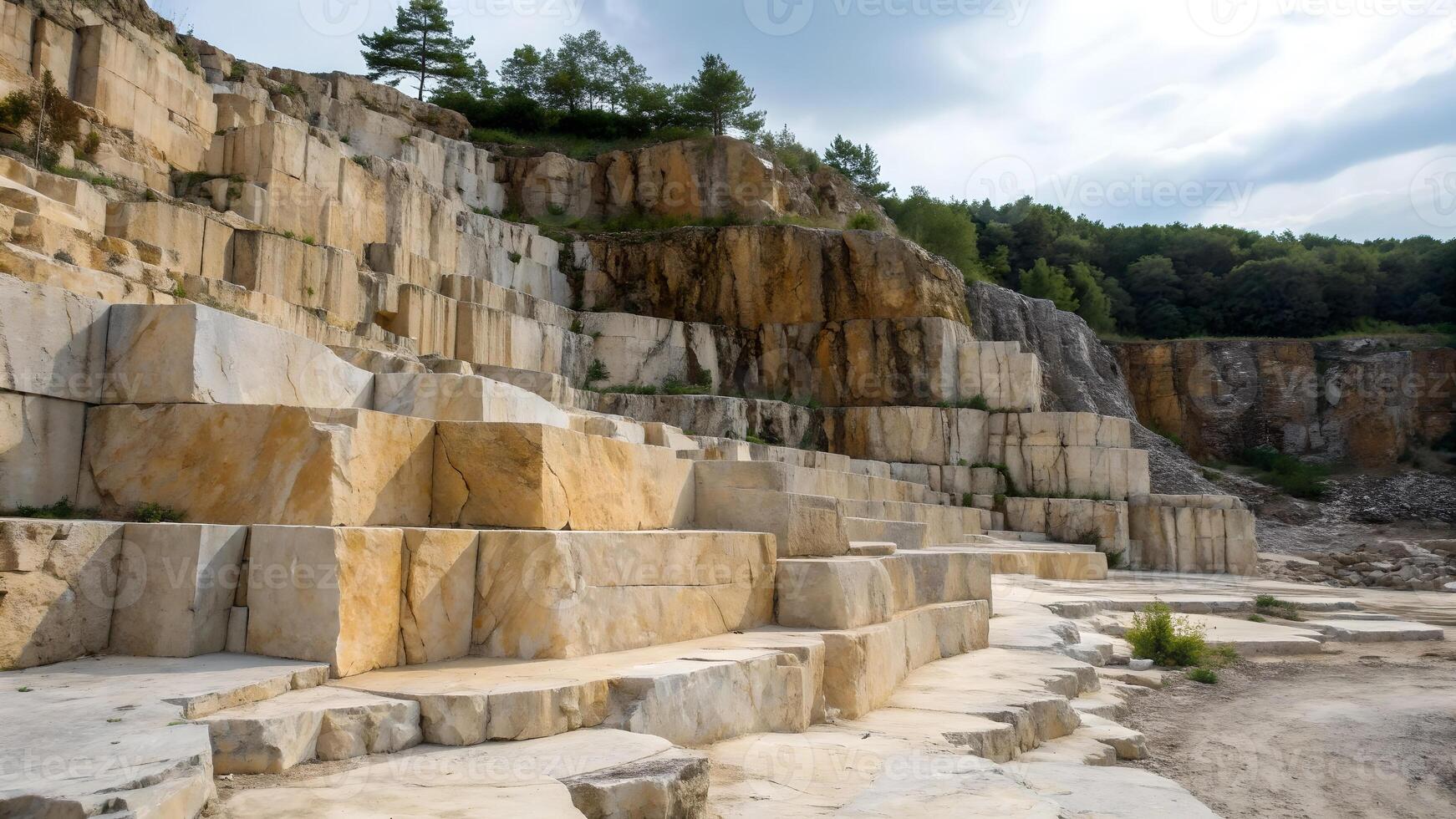 Stone Quarry Steps Majestic Landscape Nature Photography for Travel Enthusiasts and Outdoor Lovers photo