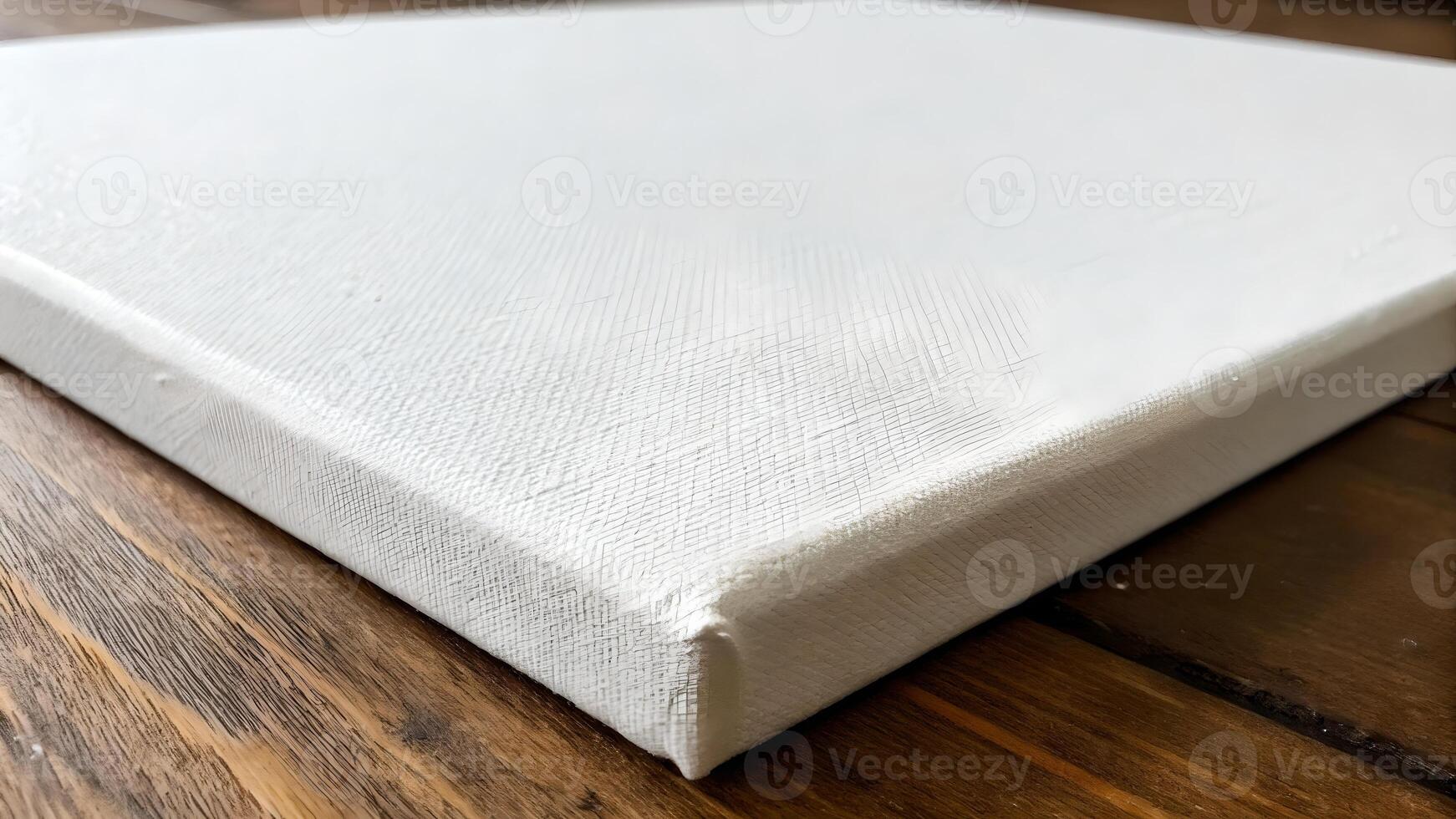 Blank canvas high-quality texture on wooden table for artists and designers seeking perfect art supplies photo