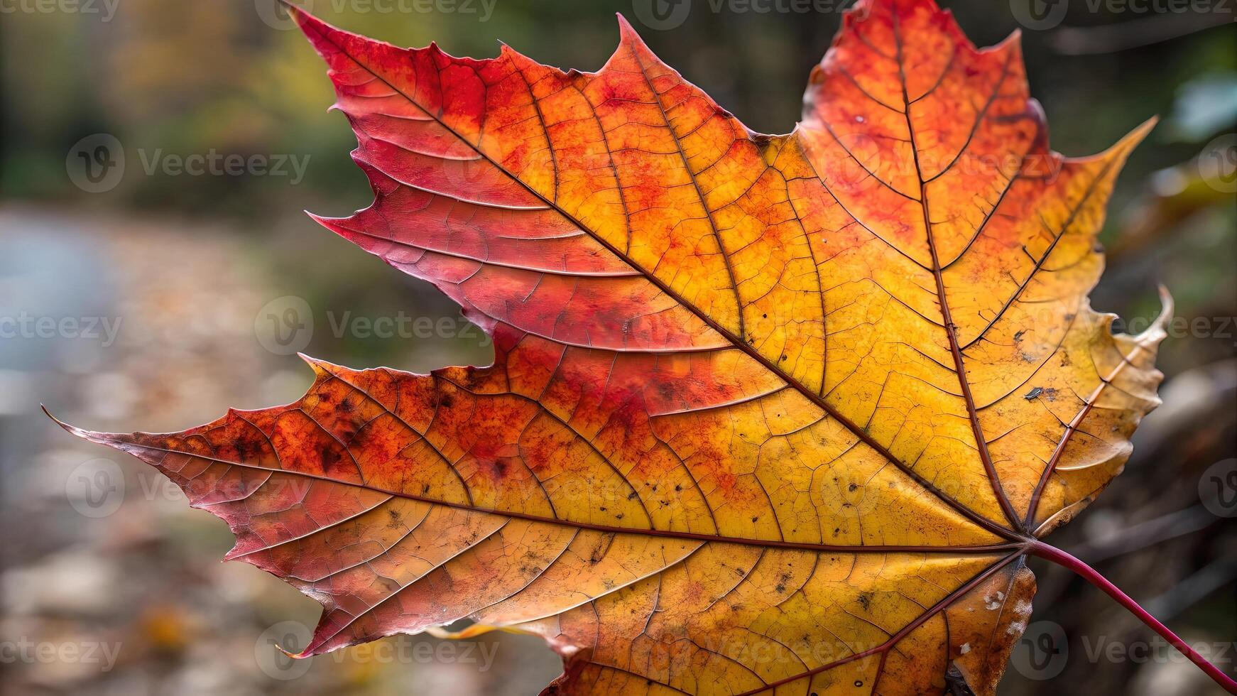 Vibrant Autumn Maple Leaf Close-Up Nature Photography for Designers and Nature Enthusiasts photo