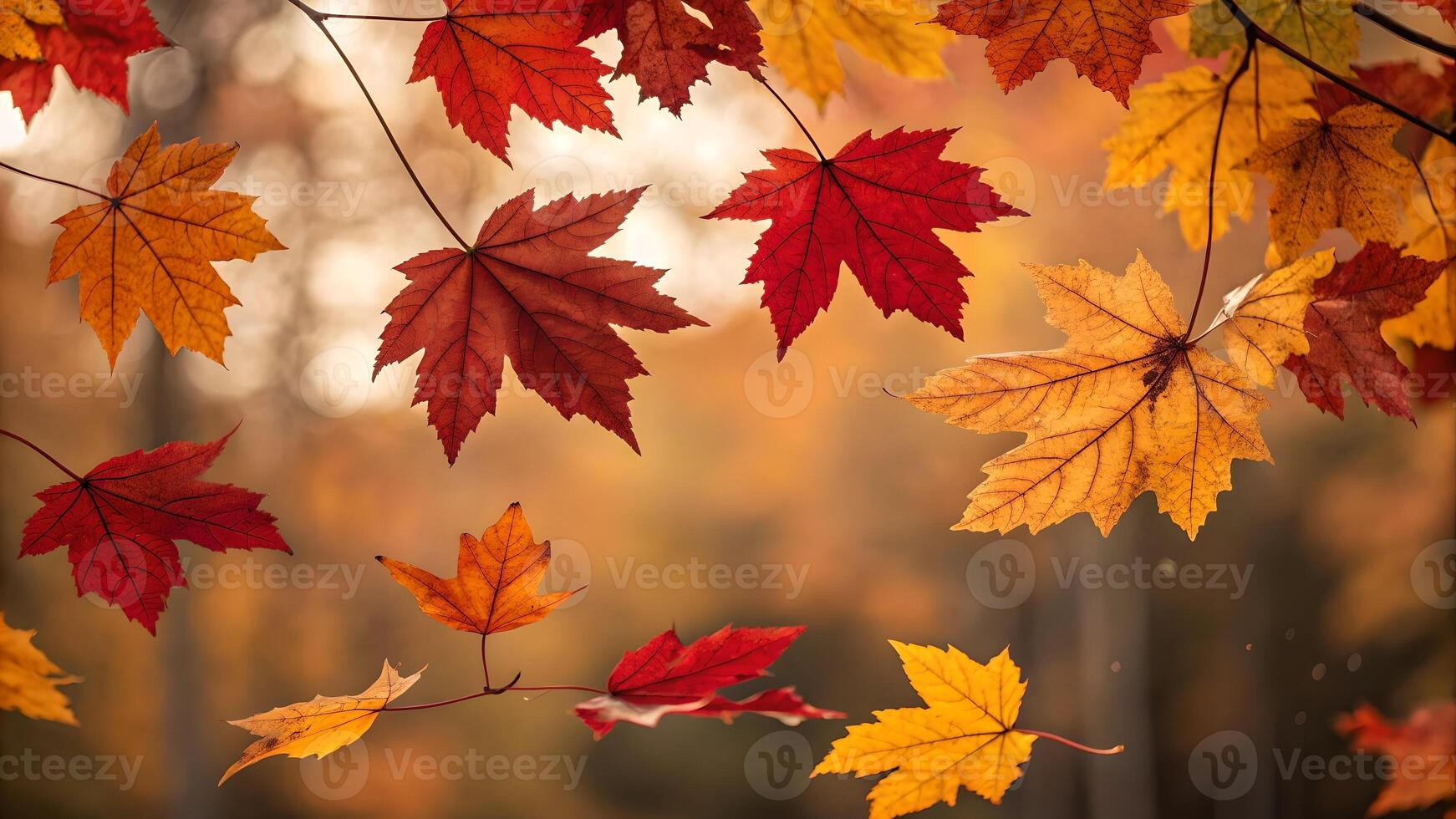 Vibrant autumn leaves glowing in sunlight forest scene for nature enthusiasts and photographers seeking seasonal beauty photo