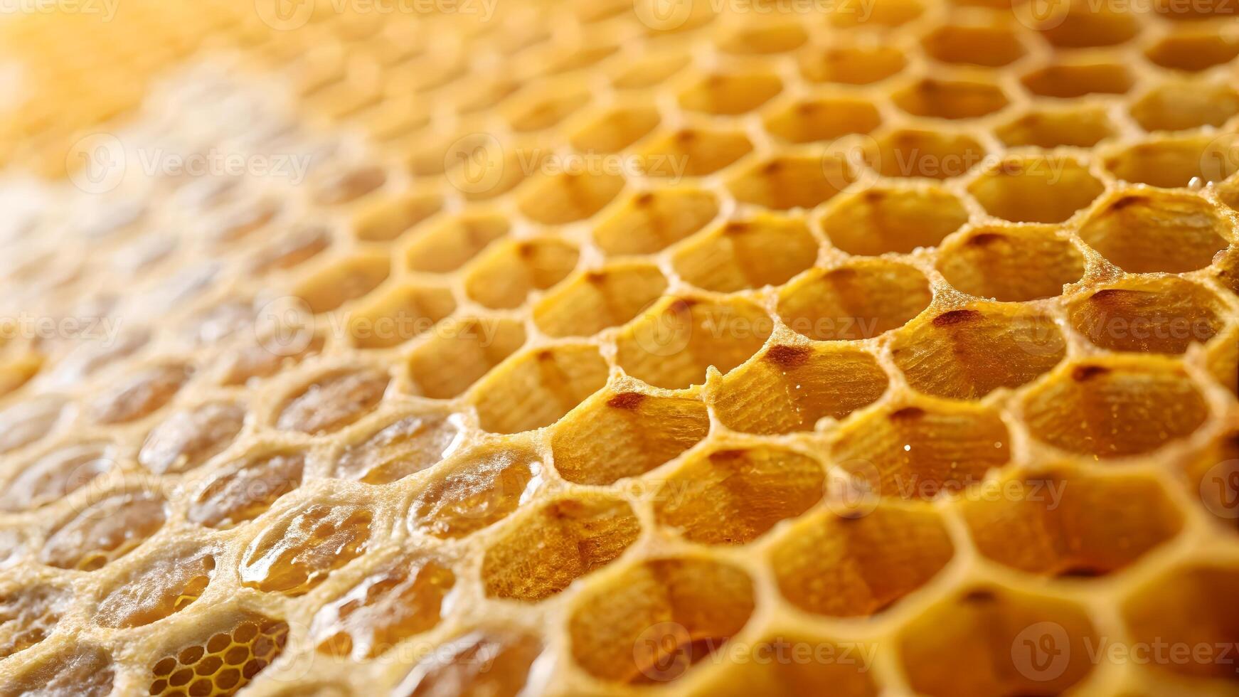 Honeycomb Structure Detailed Close-Up for Nature Enthusiasts and Designers, Perfect for Educational Content and Creative Projects photo