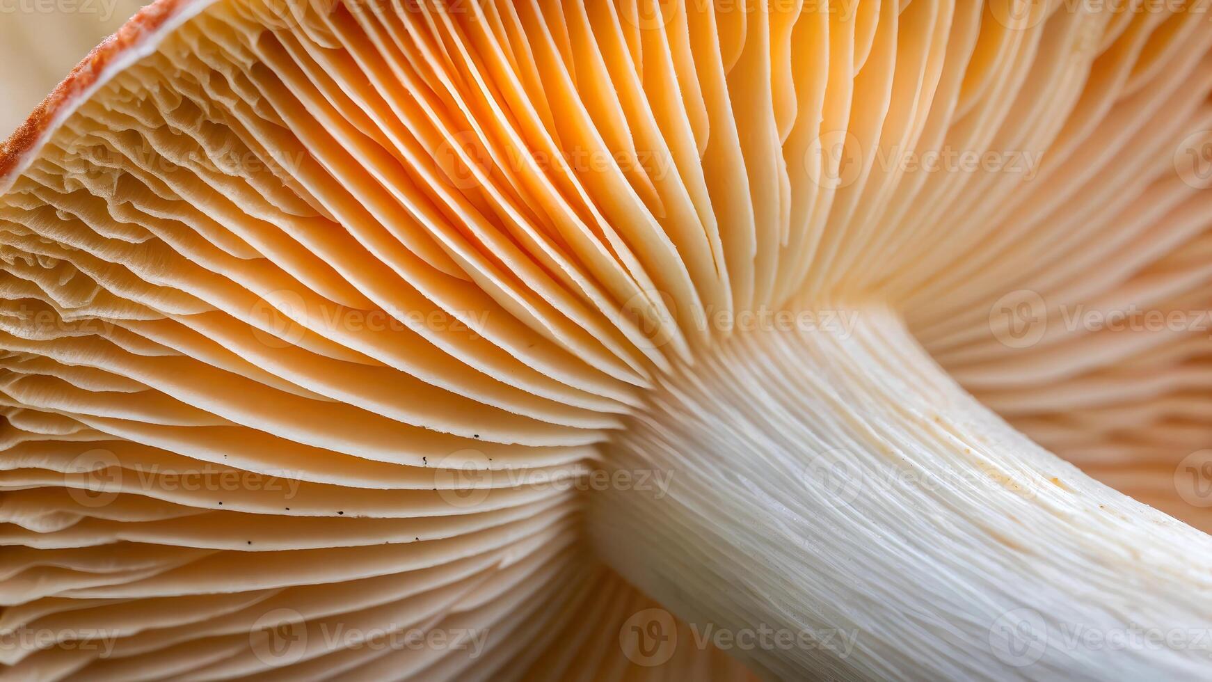 Mushroom Gills Detailed Close-Up for Nature Enthusiasts and Botanical Researchers Exploring the Intricate Patterns of Fungi in Forests photo