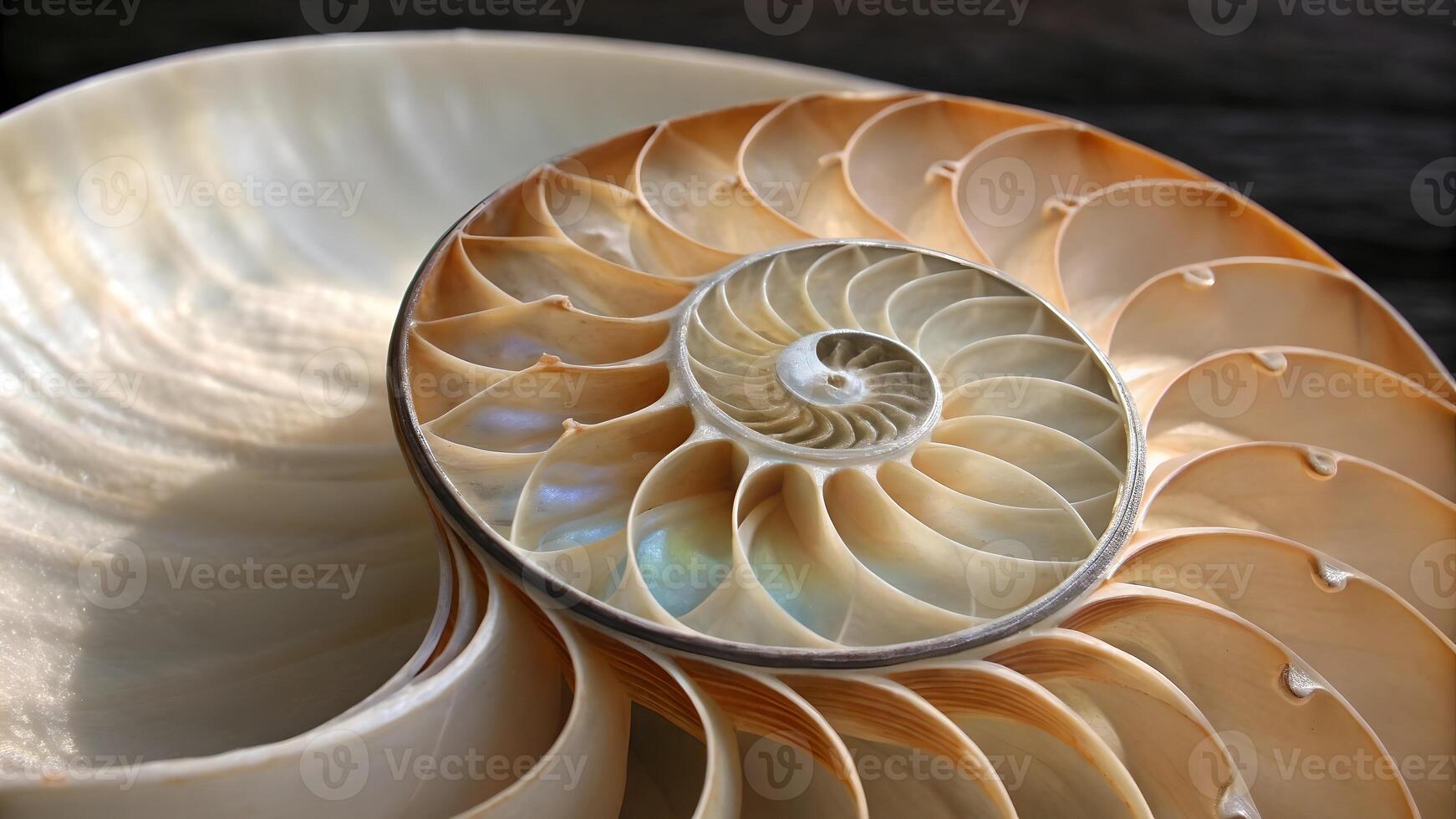 Intricate Nautilus Shell Close-Up Nature Photography for Designers and Nature Enthusiasts Discovering the Beauty of Ocean Life Through Detailed Macro Imagery photo