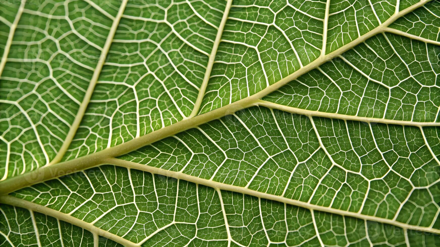 Close-up of Intricate Green Leaf Veins in Natural Light for Nature Enthusiasts and Botanical Studies photo