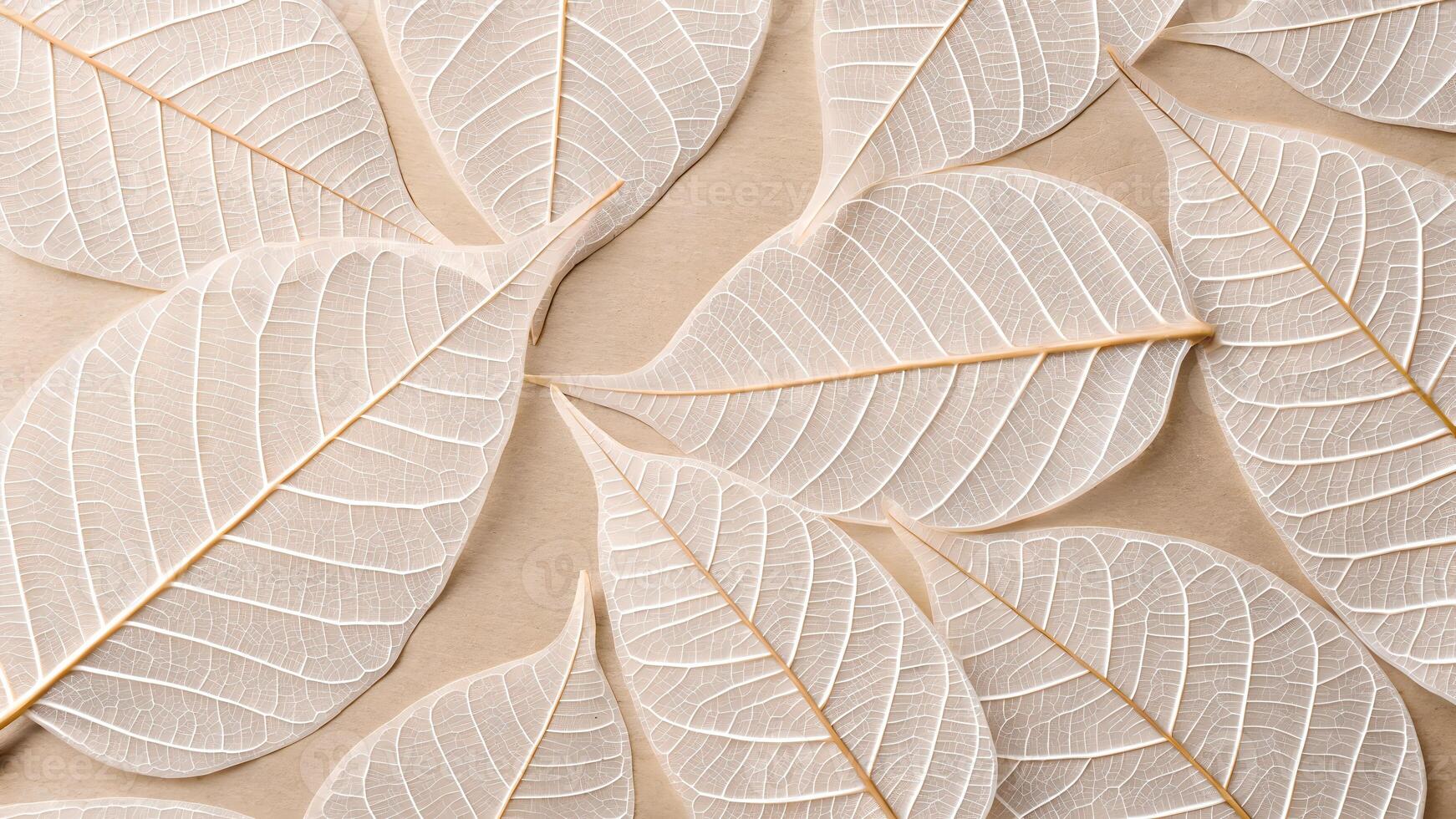 Delicate white leaves intricate patterns nature background for designers and artists seeking elegant botanical elements for creative projects photo