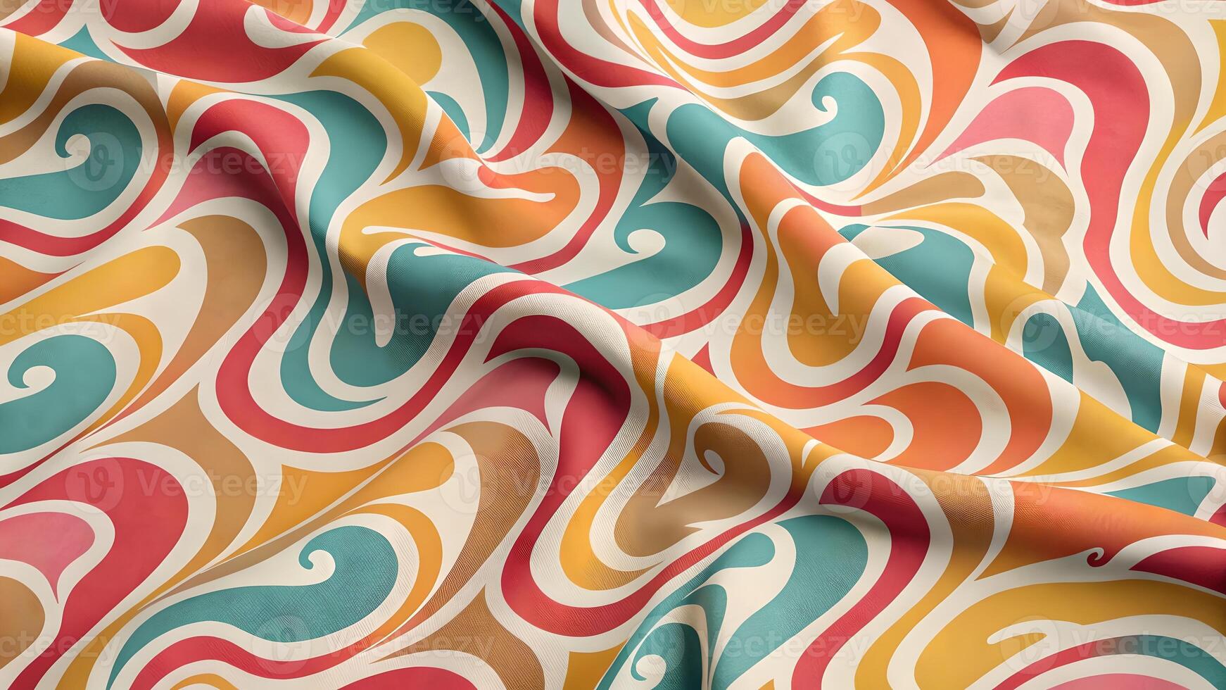 Colorful Swirls Fabric Vibrant Design for Home Decor and Fashion Enthusiasts photo