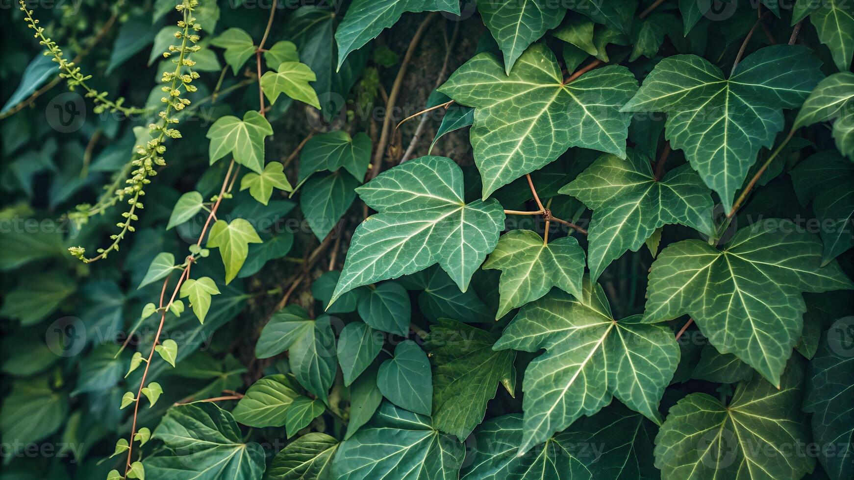 Lush Green Ivy Leaves Vibrant Nature Background for Gardeners and Landscape Designers photo