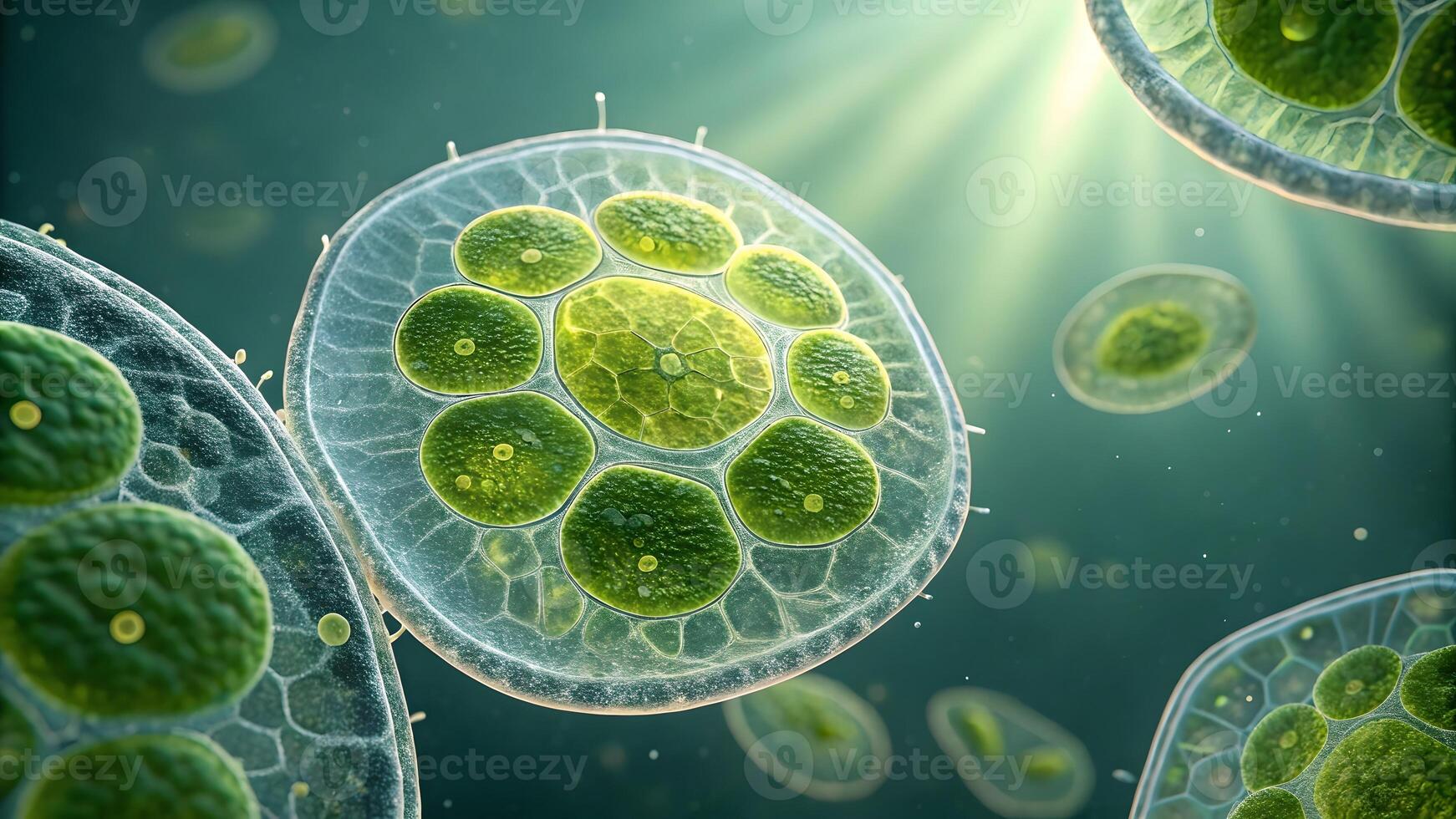 Plant Cells Detailed Microscopic View for Educational Use in Biology Classrooms and Scientific Research photo