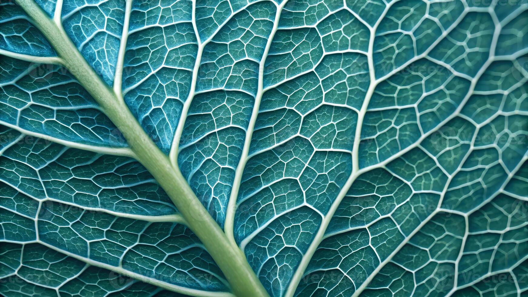 Cabbage Leaf Intricate Veins Close-Up Nature Photography for Botanical Enthusiasts and Designers photo