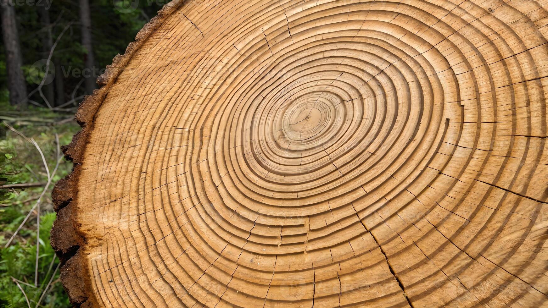 Tree rings detailed close-up in forest for nature enthusiasts and researchers. photo