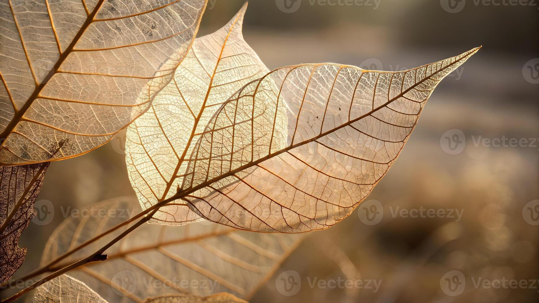 Delicate leaf structure illuminated by sunlight in nature for photographers and designers seeking natural elements for creative projects photo