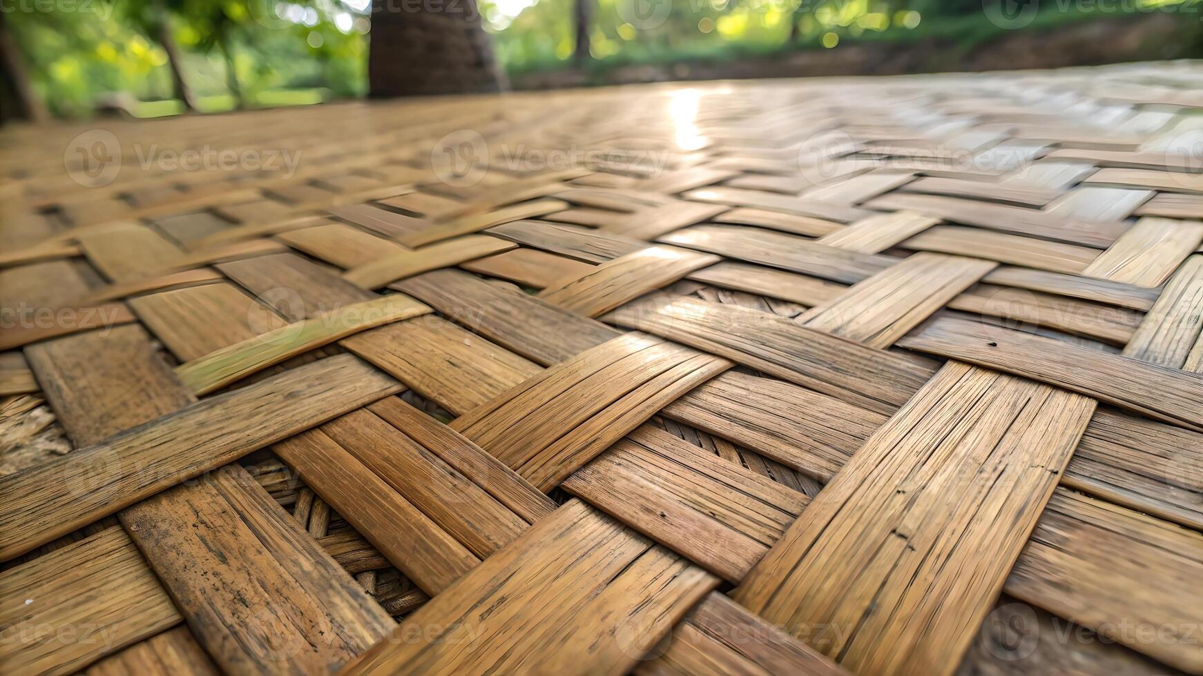 Bamboo Mat Close-Up Detailed Texture for Nature Lovers and Design Enthusiasts photo