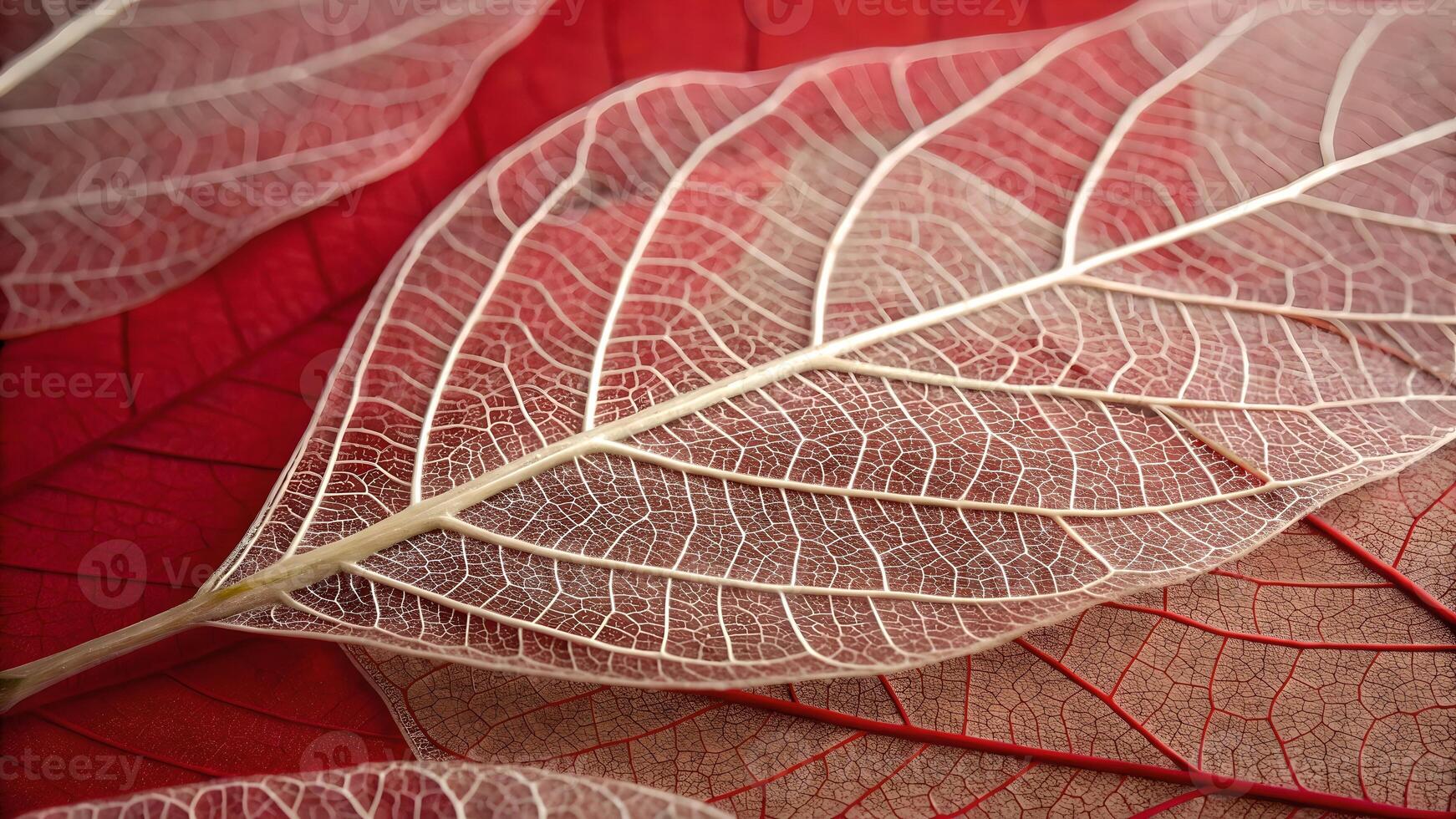 Red Leaf Veins Detailed Macro Photography for Nature Lovers and Designers Seeking High-Quality Botanical Images with Intricate Patterns and Vibrant Colors Perfect for Creative Projects photo