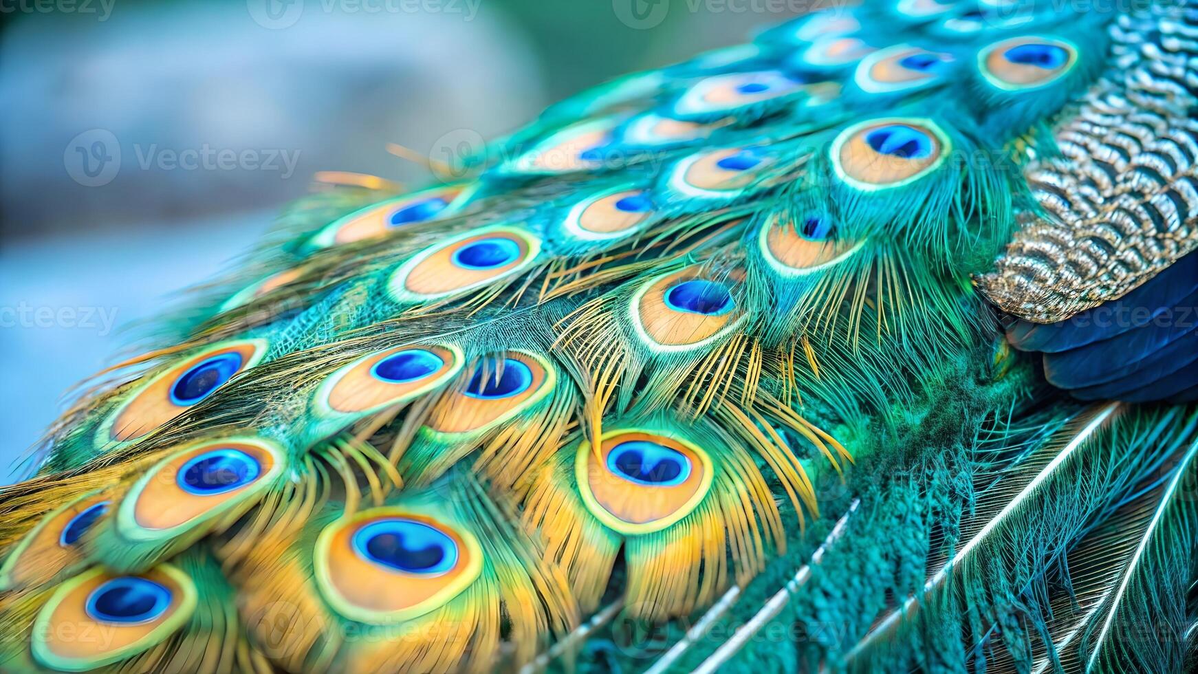 Peacock Feather Close-Up Stunning Macro Photography for Nature Enthusiasts and Designers photo
