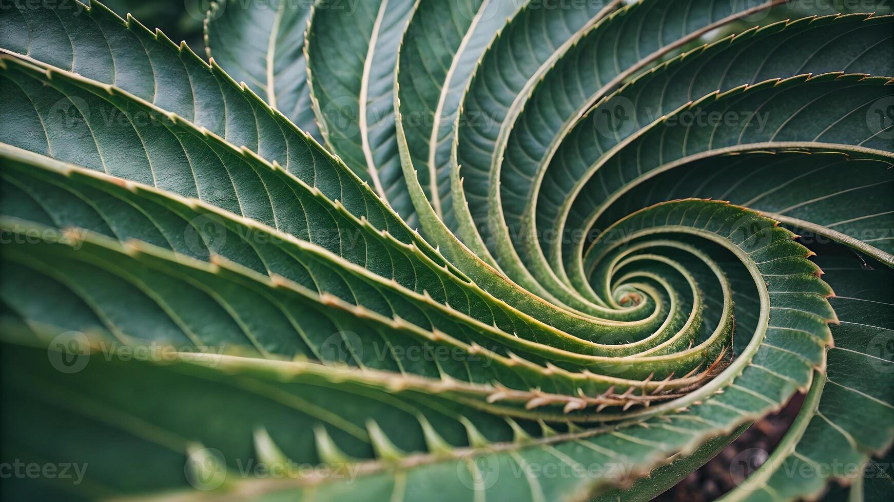 Spiral leaf pattern close-up nature photography for designers and nature enthusiasts photo