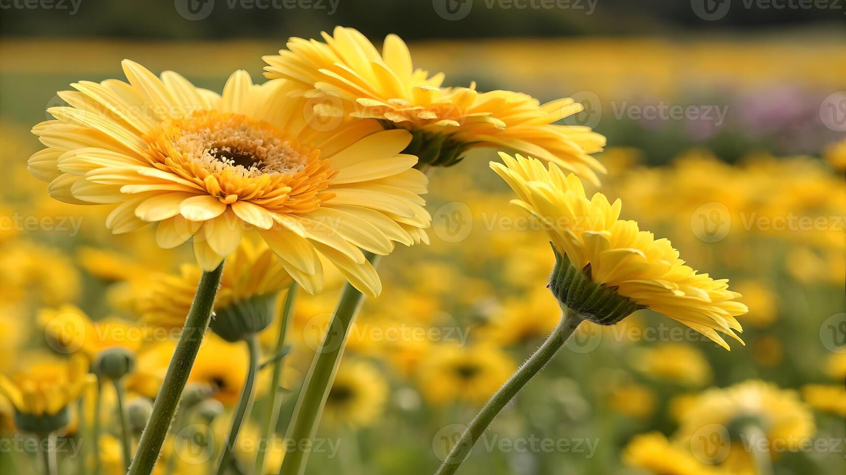 Vibrant Yellow Gerbera Daisies in Full Bloom for Gardeners and Floral Designers Seeking Beautiful Flower Images photo