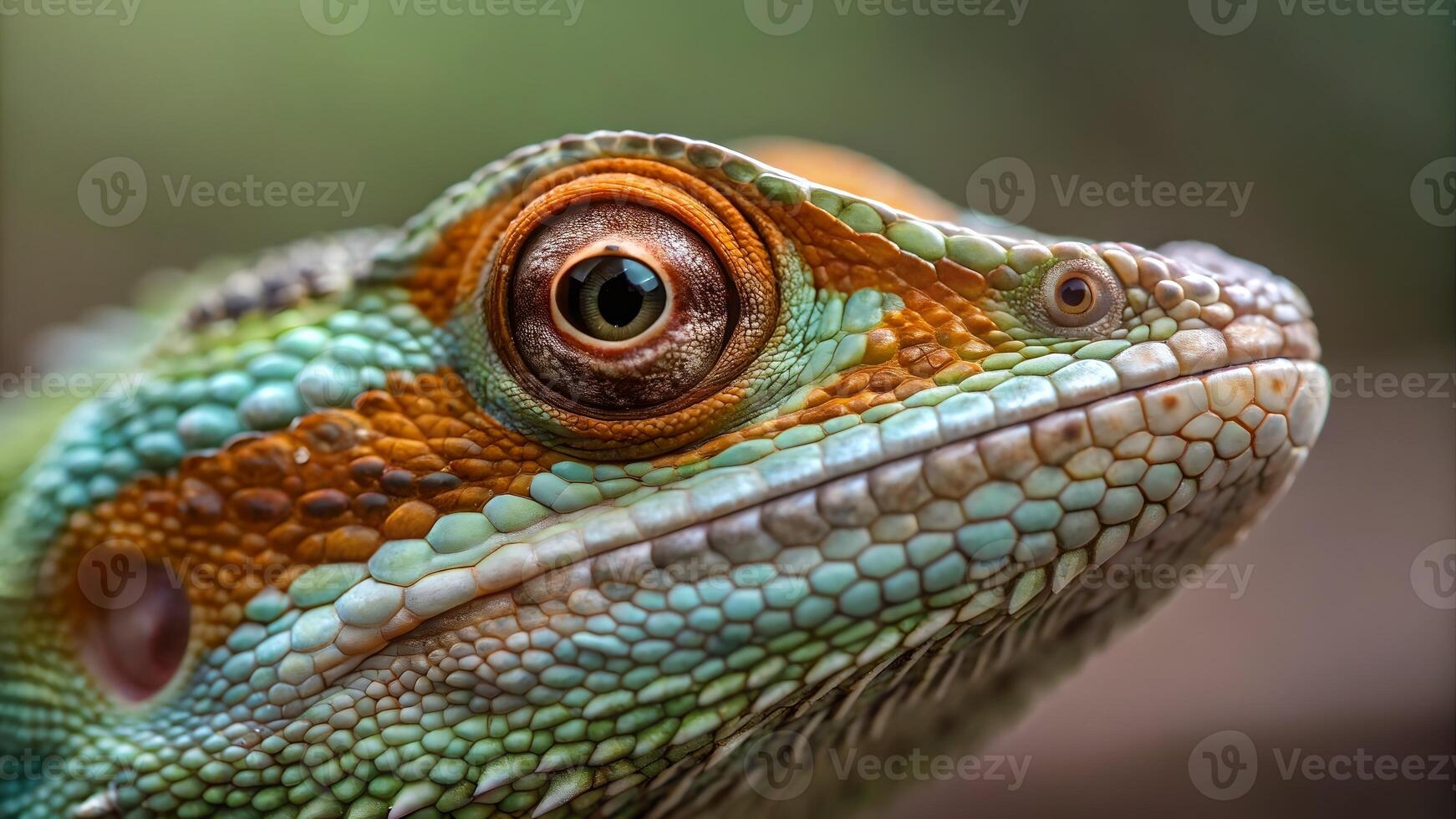 Vivid Lizard Close-Up with Intricate Scales and Eyes for Nature Enthusiasts and Wildlife Photography Projects photo