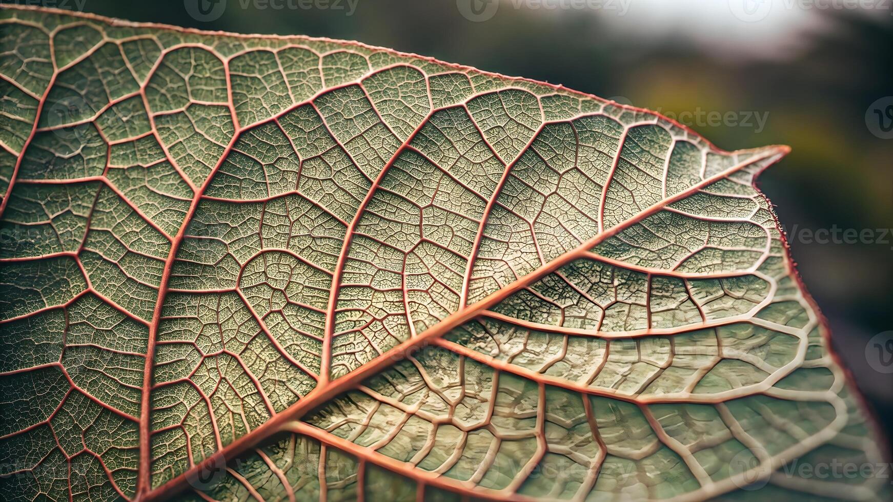 Close-up of Intricate Leaf Veins in Natural Setting for Nature Enthusiasts and Botanical Researchers photo