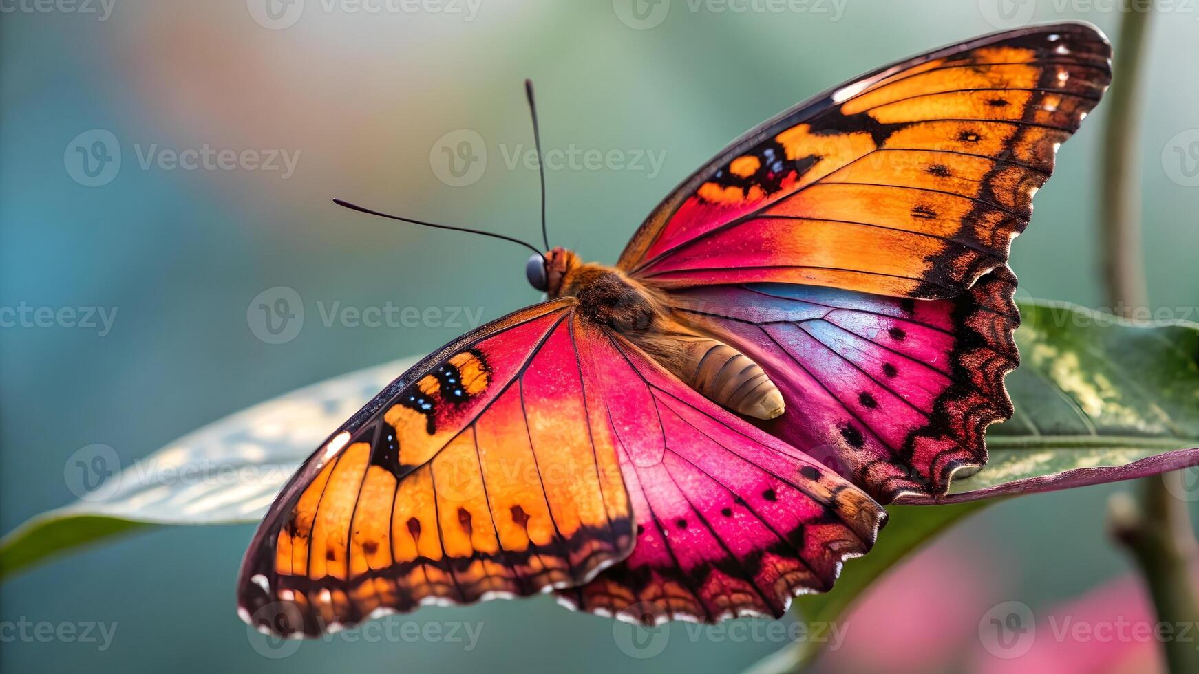 Vibrant Butterfly Resting on Leaf in Lush Garden for Nature Enthusiasts and Photographers Seeking Stunning Wildlife Imagery photo
