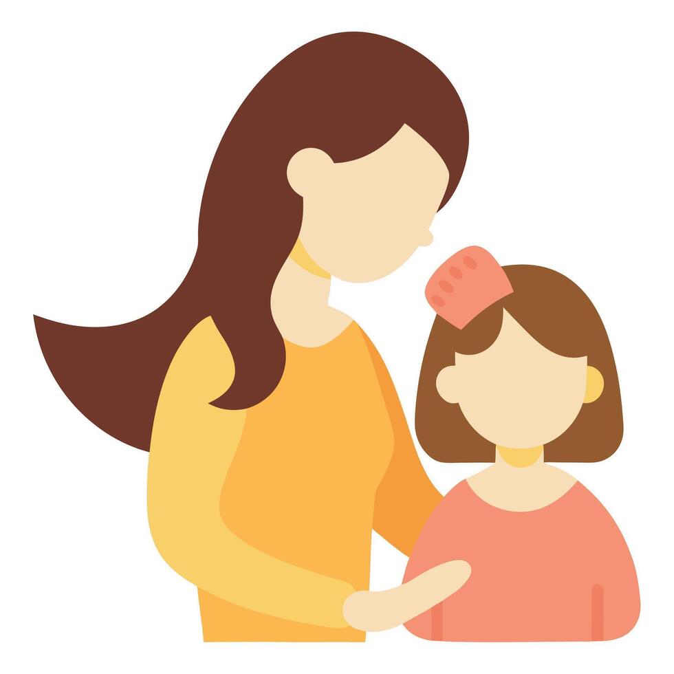 A woman is holding a child's head vector