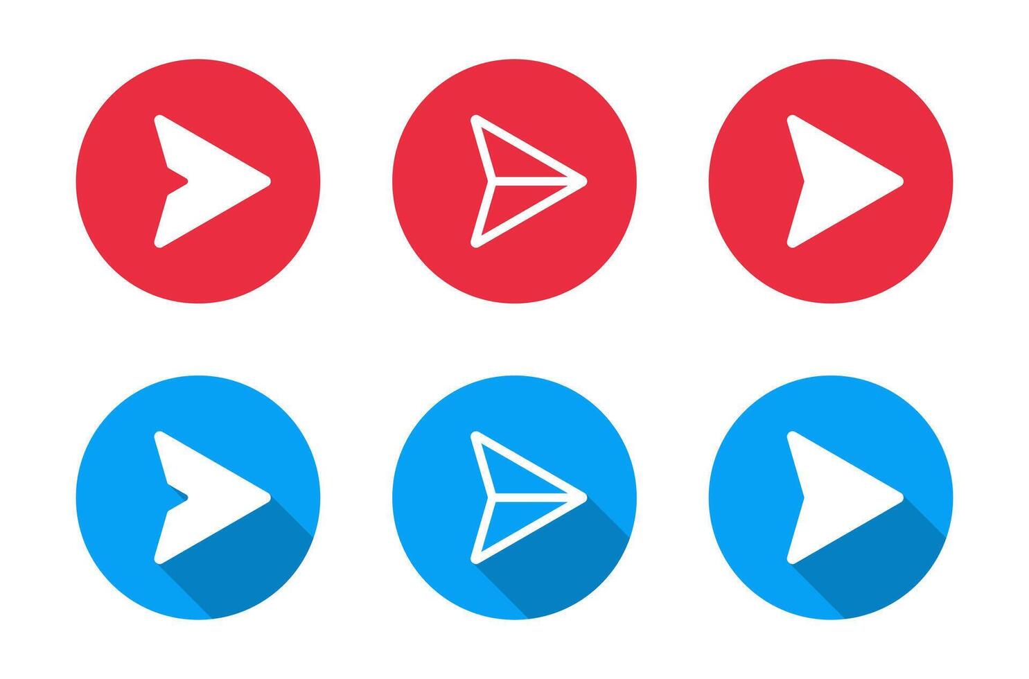 Send message icon with long shadow. Social media share, repost sign symbol vector