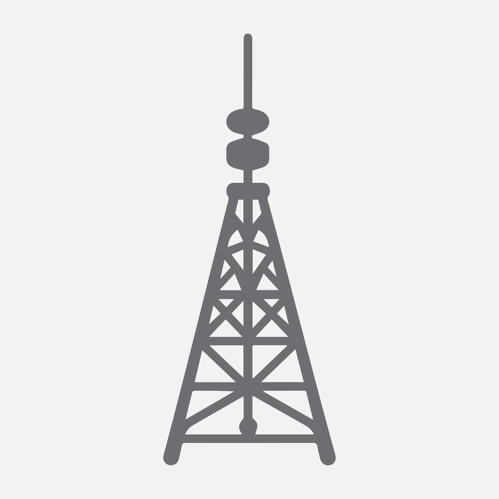 a radio tower icon on a white background vector