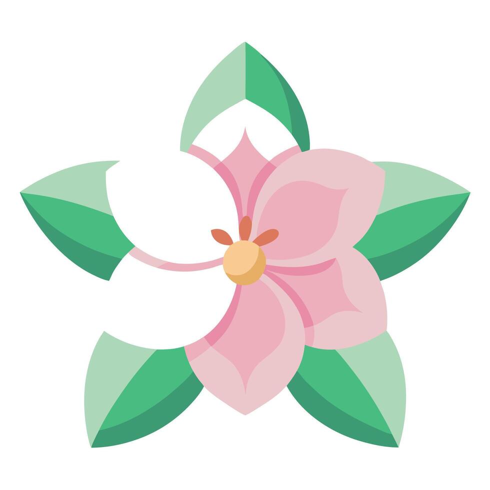 Pastel Spring Bloom. Bold and Crisp Flat illustration Flower Illustration cute plant shape clean vector