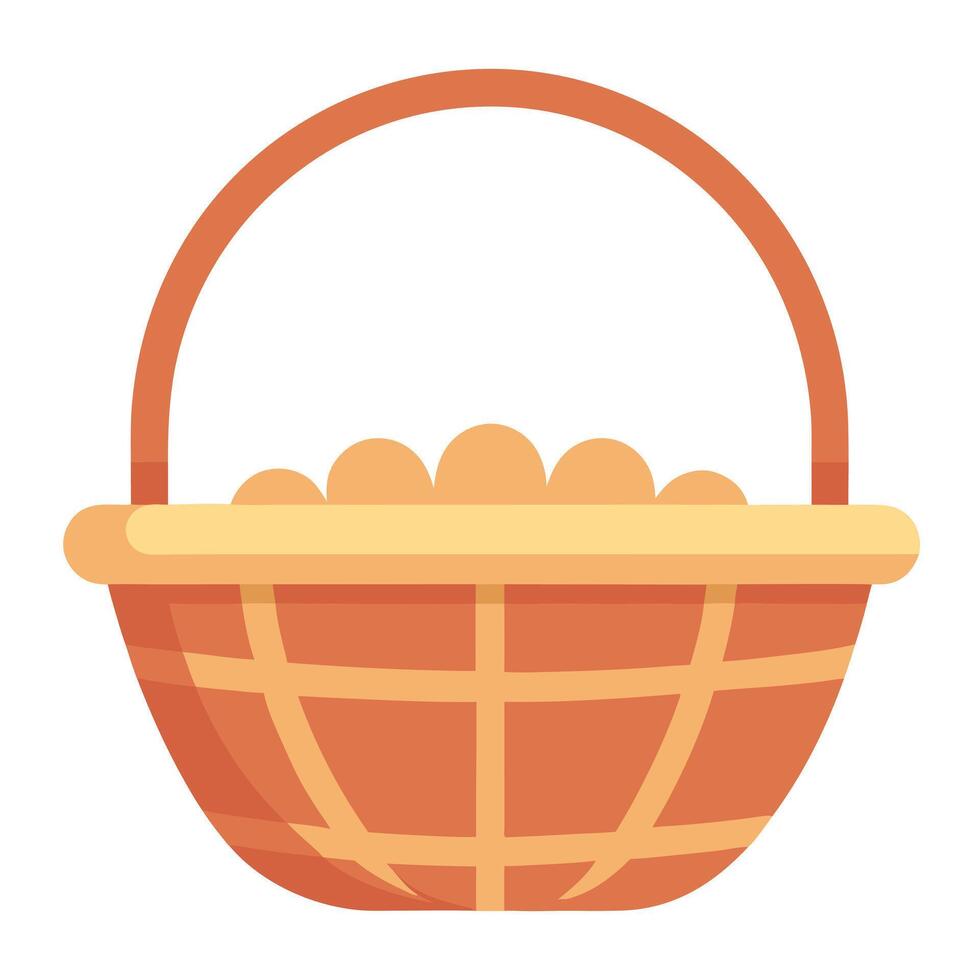 Elegant Single Basket. Simplified Flat illustration Design Illustration art icon woven craft vector
