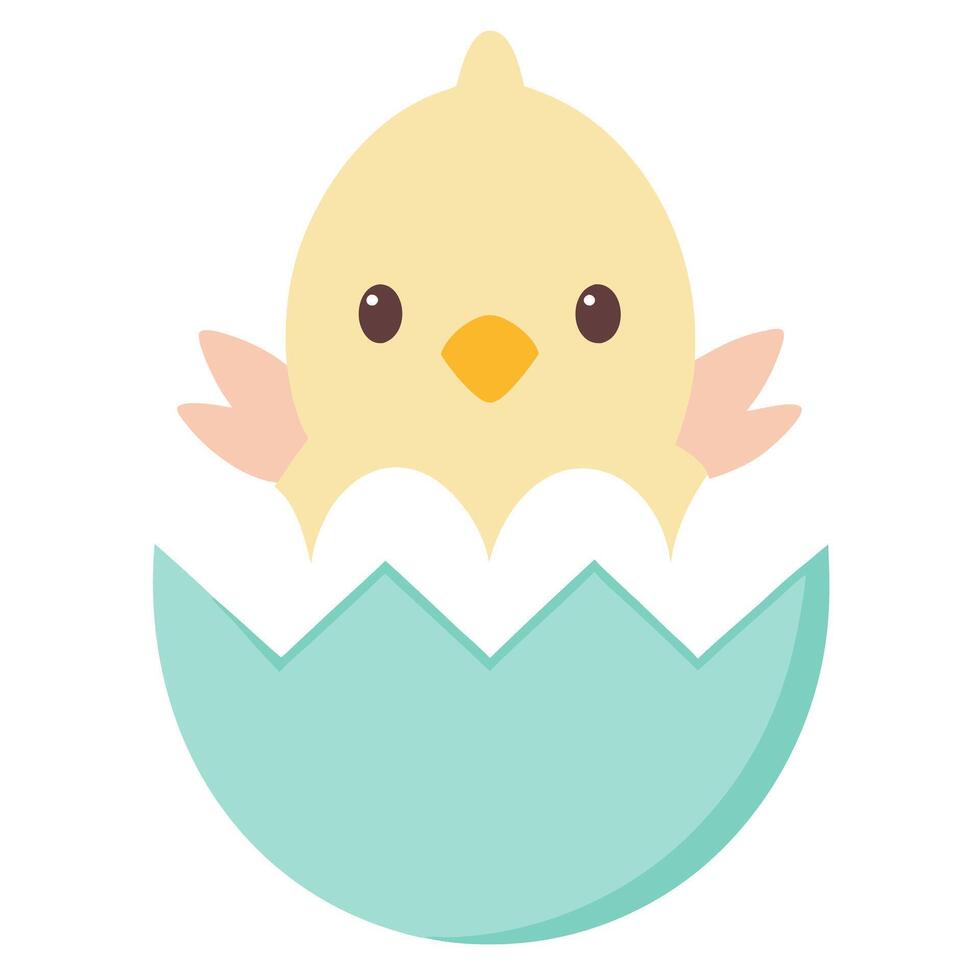 Adorable Baby Chick Hatching from Pastel Egg illustration cute farm bird card vector