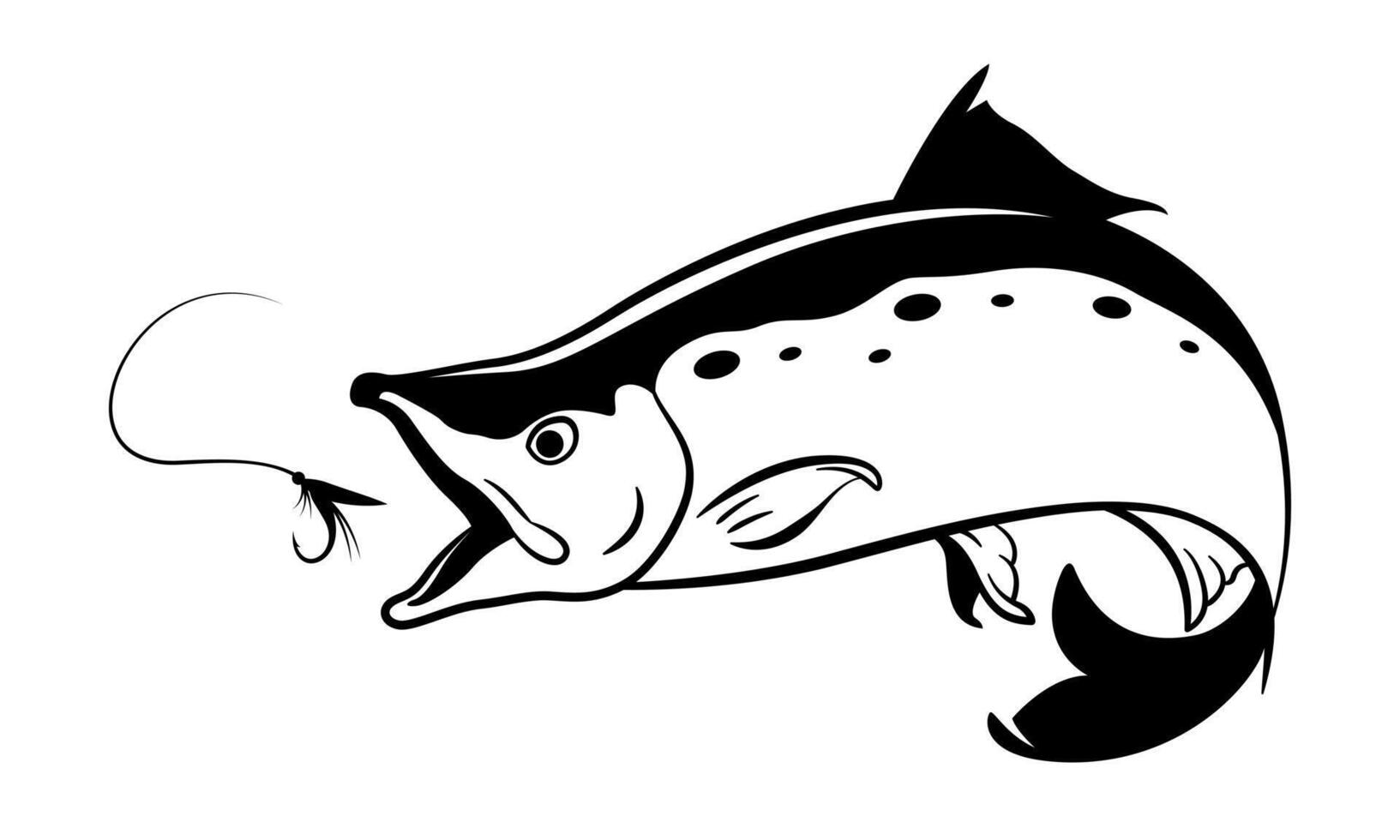 Salmon fishing graphics vector