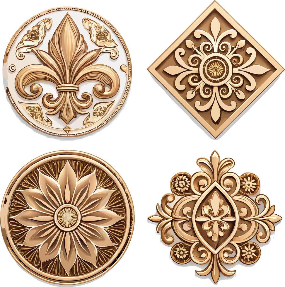 Floral decorative elements vector
