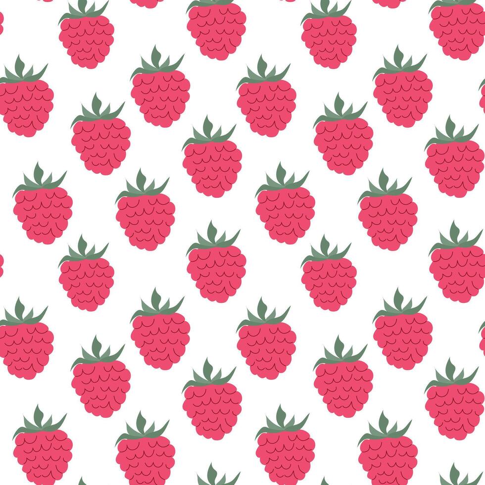 Vibrant raspberry pattern creating a cheerful background with fresh fruit design vector