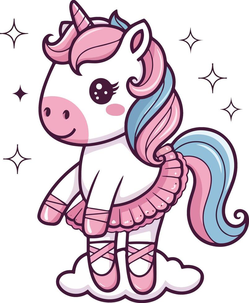 cute unicorn cartoon illustration vectors