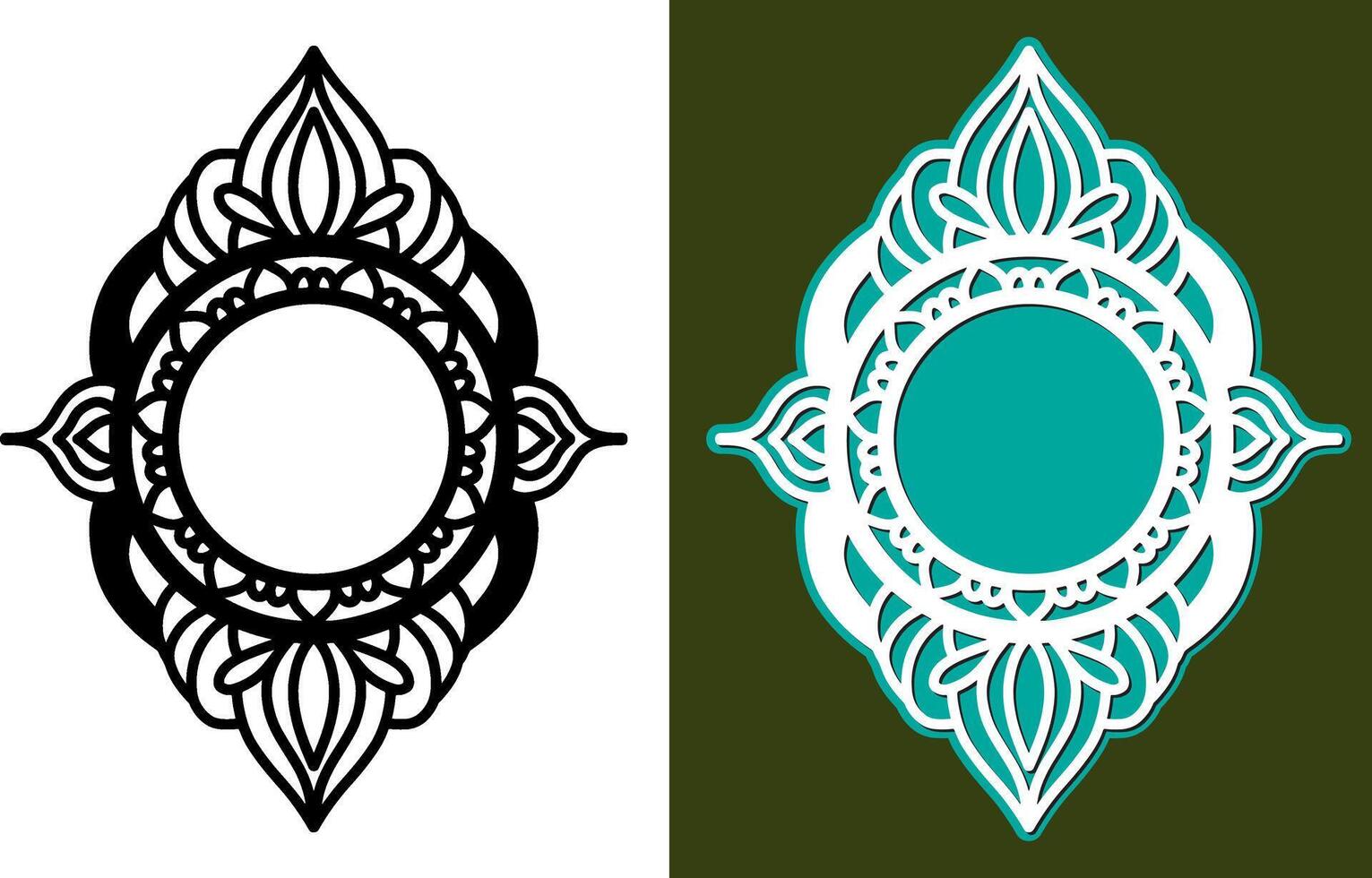 Laser Cutting Mirror Frame Design vector