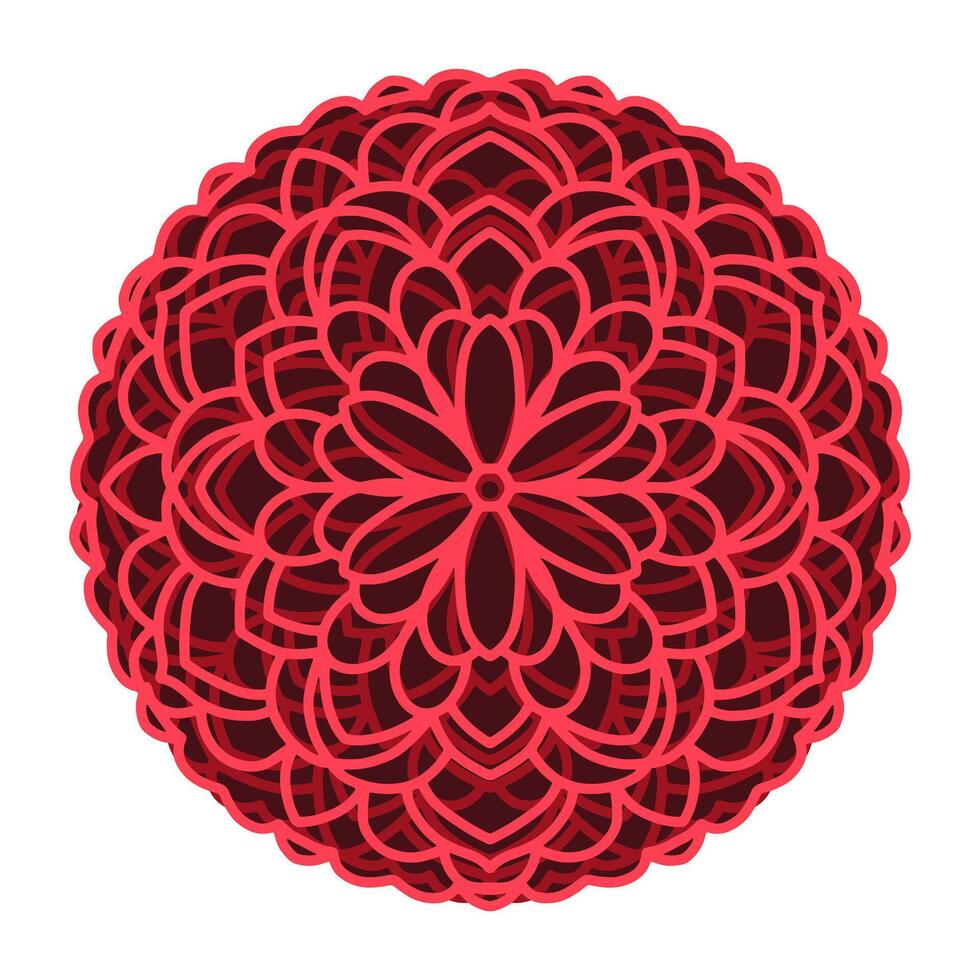 Multilayer floral mandala laser cut vector