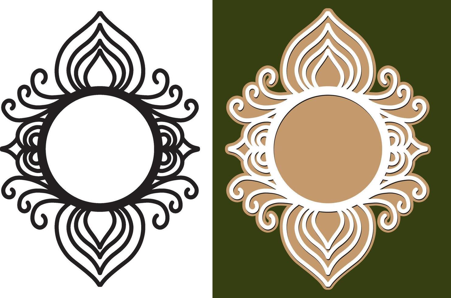 Stylish Mirror Frame Laser Cut vector