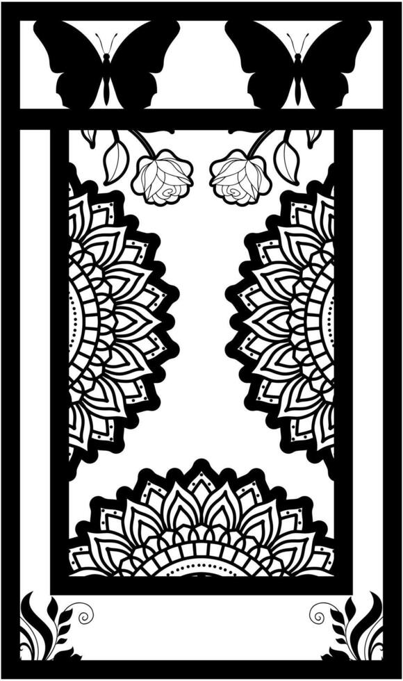 Mandala panel decorative art vector