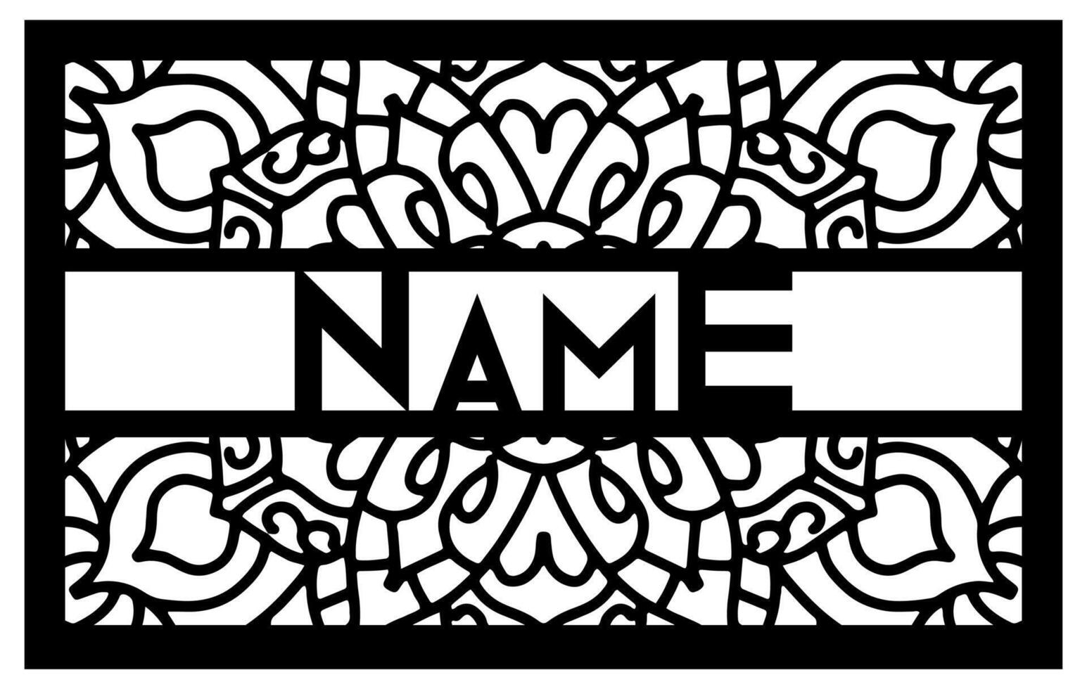 Mandala Name sign laser cut vector